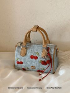 Cherry Sweet Womens Blue Boston Handbag