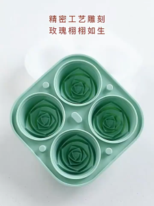 DIY Rose Ice Cube Tray Reusable Food Grade 3D Silicone Molds Rose Shape Mould Bekas Makanan Bayi 冰块模具