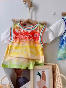 Set thun cotton màu loang Ombre bé trai phong cách Hàn Quốc / bộ thun bé trai