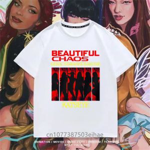 Bandai | Y2K Trend KATSEYE Graphic Tee Cotton Short Sleeve Fashion Top Boys Girls Lovely Pattern Daily Kids Casual Children Wear Shirt