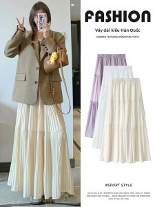 YIFANSHI | Chân Váy A-Line Xòe Dài Qua Gối Cao Waist