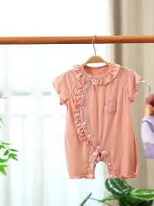 CAIYINGFANG | Breathable Bamboo Fiber Short Sleeve Romper