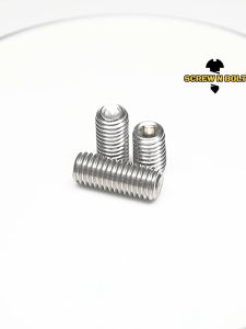 สกรู ตัวหนอน หกเหลี่ยม ปลายตัด สแตนเลส 304 เกลียวมิล หยาบ M10 / Hex Socket Set Screw w/ Cup Point M10
