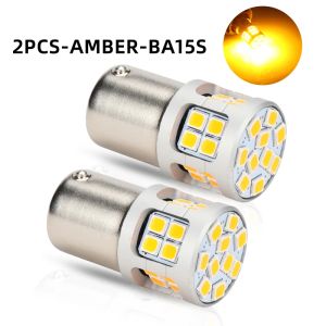 KEVANLY | 2PCS P21W 1156 BA15S 1157 BAY15D 3030chip 30SMD LED Bulbs Turn Signal Light 12V White Car Reverse Backup Parking Brake Lamp DRL