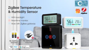 SMATRUL Tuya Zigbee C-Smart Wifi Temperature and humidity Indoor Hygrometer Thermometer Sensor Home Digital Wireless Monitor With Backlight Remote App Voice for Alexa/Google Home/天猫精灵