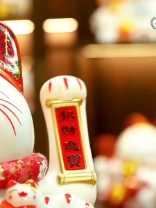 DREAMLUX Feng Shui Lucky Cat Waving Hand USB & Battery Dual Power Perfect Gift Box 9-13 Inch
