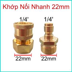 Khớp Nối Nhanh Đầu Ra Ren 22mm Cho Máy Rửa Xe