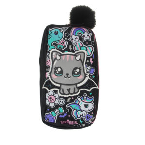 กระเป๋าคลัตช์เม่นแมวปีศาจดำกระเป๋าใส่ดินสอสำหรับเด็กเด็กหญิงเจ๋งเครื่องเขียนสำหรับเด็ก