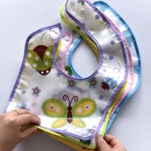 Celemek Silikon Slabber Waterproof Anak Bayi Silikon Waterpoof