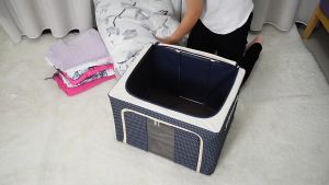 Hộp Vải Đựng Quần Áo Túi Vải KHUNG THÉP 170L Túi Đựng Quần Áo  gấp hộp chơi chăn màn đồ đa năng storage box chống ẩm cao cấp hộp lưu trữ