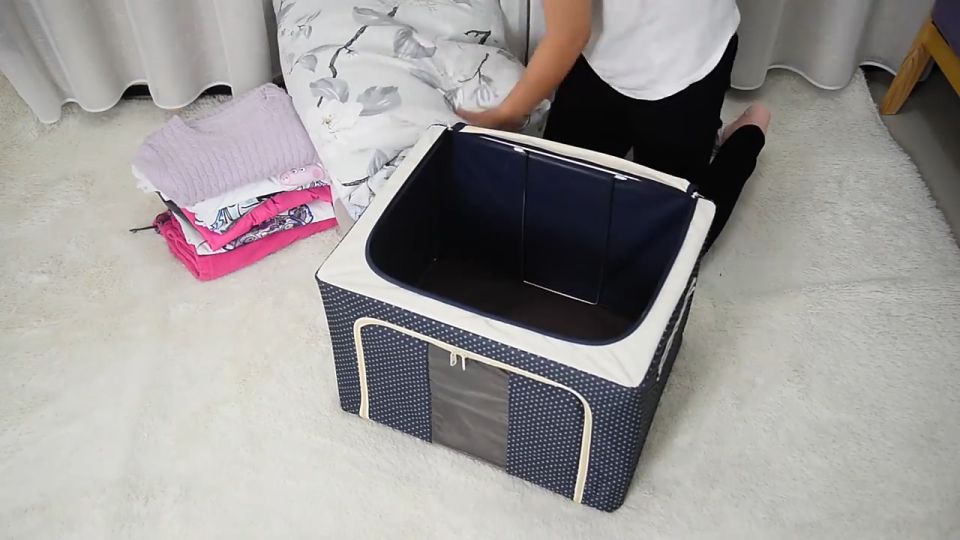 Hộp Vải Đựng Quần Áo Túi Vải KHUNG THÉP 170L Túi Đựng Quần Áo  gấp hộp chơi chăn màn đồ đa năng storage box chống ẩm cao cấp hộp lưu trữ