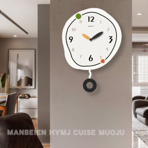 Modern Wall Clock Living Room Creative Fresh Artistic Decorative Kitchen Dining Room Simple Style Wood Material Battery Powered