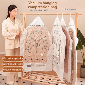 Vacuum Compression Storage Bag Hanging Clothing Home Dust Bag with Hanger Clothes Dust-Proof Bag