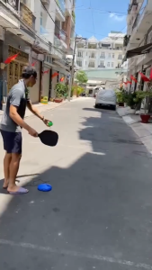 dụng cụ tập tennis bộ dụng cụ tập chơi tennis tại nhà gồm 1 đế nhựa bóng và dây