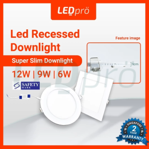[Buy 2 Free 1] LED Pro Recessed Downlight With Safety Mark Driver/Downlight Square/ Round 9W 12W