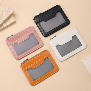 Korean Style Ultra Thin Transparent Large Capacity Card Holder Wallet Integrated Design Portable Student ID Badge Holder