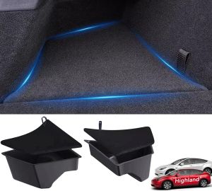 USVOTOV Trunk Organizer for Tesla Model 3 Highland 2024 Rear Trunk Storage Box Side Left Right Bins Water-proof Mats Accessories