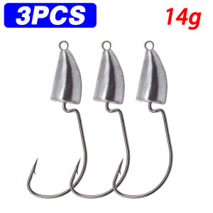 10 Chiếc Kim Loại Jig Head Worm Hooks Set 3.5G-20G Móc Câu Sắc Nét Thép Carbon Cao Cấp Lớp Phủ Chống Ăn Mòn Cho Mồi Mềm Dụng Cụ Câu Cá