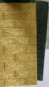 HT Wallpaper Sticker Foam Bata 3D Cokelat Premium Wall Paper Stiker Dinding