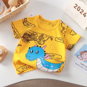 Áo Thun Trẻ Em Tay Ngắn Cotton Nguyên Chất Mùa Hè 2024 Áo Thun Trẻ Em Trai Và Trẻ Em Gái Áo Thun Sơ Sinh Áo Thun Cotton Nguyên Chất