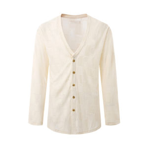 New Mens Plaid Boy V-neck Long Sleeve Latin Dance Practice Uniform Top DUYQ Standard National Dancewear for Boys