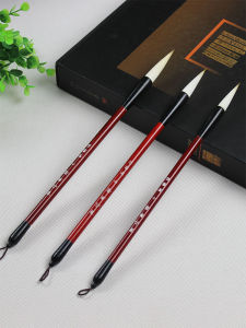 Bút Mực Chữ Hán Cỡ Lớn Nhỏ Màu Đỏ Tay Cầm Bằng Gỗ Pha Lê Bằng Sợi Lông Cừu Và Lông Cừu Của Châu Âu Và Châu Phi