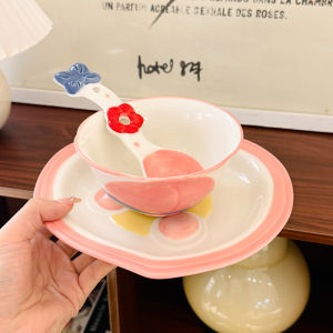 Bát Đựng Cơm Trang Trí Trái Cây Bằng Gốm Sứ Tráng Men Dưới Nước Màu Sắc Dễ Thương Có Đũa Dùng Trong Gia Đình Có Giá Trị Thẩm Mỹ Cao