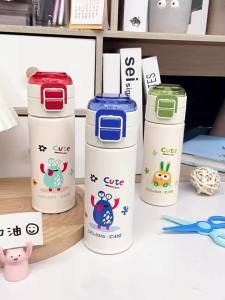 CILLE | Bình Nước Có Ống Hút Cách Nhiệt Cho Trẻ Em Thép Không Gỉ 316
