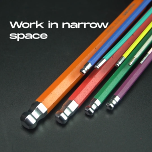 Harden 540615 9pcs Color Ring Extra Long Type Long Type Ball Point Hex Key Wrench Set range:1.522.53456810mm