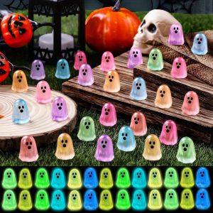 Bộ 50 Mini Dạ Quang Ma Đồ Trang Trí Nhựa Thủ Công Phát Sáng Đồ Chơi Trẻ Em Halloween Trang Trí Nhà DIY Phụ Kiện