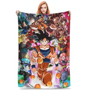Bandai | Dragon Ball Blanket Anime Goku Pattern Soft Throw Blankets for Bed Bedroom Quilt Air Conditioning Personalised Warm Bedspread