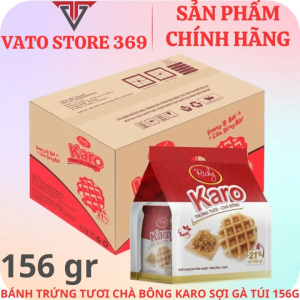 Bánh trứng tươi chà bông KARO sợi gà túi 156g (thùng/gói)