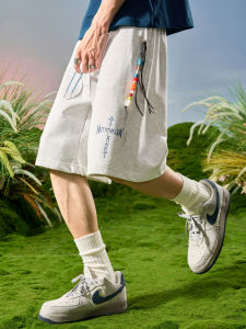 American Streetwear Style Cross and Letter Print Shorts
