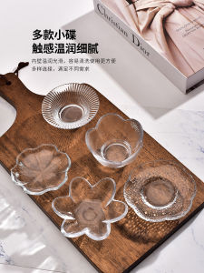 Flange Crystal Japanese Style Golden Trim Glass Seasoning Dish Seasoning Saucer Dish Vinegar Soy Sauce Dish For Home Beauty Salon Essential Oil Dish