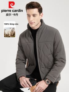 Pierre Cardin | Áo khoác bông nam dáng ngắn – cổ đứng giữ ấm mùa đông áo cotton dày cao cấp