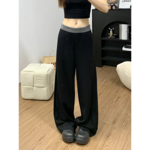 Quần Dài Ống Đứng Thường Ngày Bằng Vải Nỉ Cho Nữ Cỡ Lớn Quần Dài Rộng Rãi Thoải Mái Dài Đến Sàn Quần Dài Cho Nữ