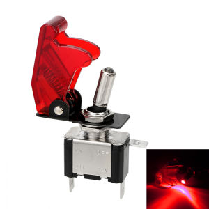 Control On/Off LED Switch Car Auto Cover LED Light SPST Toggle Rocker Switch 1PCS Toggle Switch 12V 20A With Protective Cover