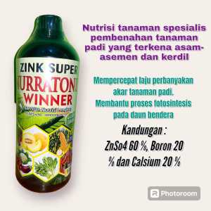 NURRATONIX WINNER ZINK SUPER 1 Liter nutrisi spesialis pembenah tanaman padi yang terkena asam-aseman memperbanyak akar anakan tanaman padi