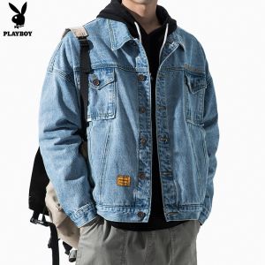 Playboy Men's Denim Jacket: High-Quality Casual Apparel