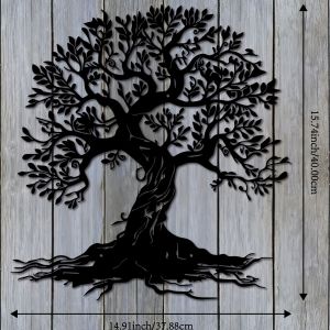 CIFbuy | CIFBUY Iron Wall Art Bohemian Tree of Life Metal Wall Decor Modern Plant Theme Decorative Panel Natural Home Decoration Gift