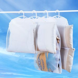 ระเบียงกลางแจ้งหมอนdrying Rack Windproof Clotheslineสุทธิกระเป๋าตุ๊กตาผู้ถือบ้านจัดเก็บขนาดเล็กdrying Stand