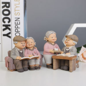 ของขวัญวันเกิดสร้างสรรค์ ของตกแต่งบ้าน ของเล่นขนาดเล็ก ของตกแต่งบ้าน คู่รักที่มีผมขาว คุณพ่อ คุณย่า วัสดุพลาสติก