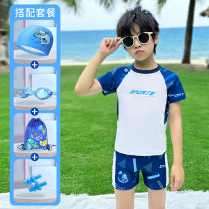 ชุดว่ายน้ำเด็กชาย ชุดว่ายน้ำสองชิ้น ชุดว่ายน้ำฤดูร้อนสำหรับเด็กชาย ชุดกีฬา ชุดกีฬาฟิตเนส ชุดกีฬาสำหรับแฟนฟุตบอล