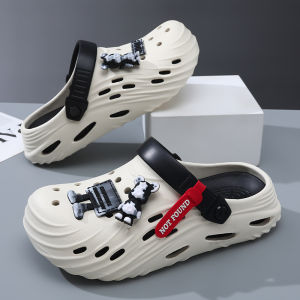 Mens Summer Trendy Thick Bottom Sandals Breathable Sport Beach Anti-slip Slippers Comfortable Clog Shoes Flat Heel Low Top