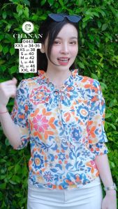 🔥ขายดี Chanan☘️ เสื้อชีฟองแท้เกรดขึ้นห้าง คอระบายผูกเชือกเป็นโบว์ได้ เอวยางยืด แขนยาวปิดศอกมียางยืดปลายแขน ผ้าใส่สบาย มี3ลาย รุ่น0443 เสื้อใส่ออกงาน เสื้อใส่ทำงาน เสื้อใส่เที่ยว เสื้อสวย เสื้อผู้หญิง เสื้อผู้ใหญ่