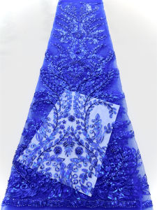 Pink African Lace Fabric 2026 High Quality French Beaded Luxury Tulle Lace Nigerian Sequins Net Lace Fabric For Wedding Dress