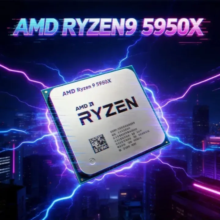 AMD | AMD Ryzen 9 5950X 16 Core 32 Thread Gaming CPU Up to 4.9GHz 64MB Cache AM4 DDR4 PCIe 4.0 105W Zen3 Desktop Processor No Cooler