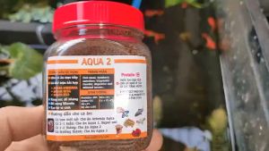( TRẠI DÙNG ) Cám AQUA  2 - Thức ăn cho cá lớn Cá Vàng Ranchu