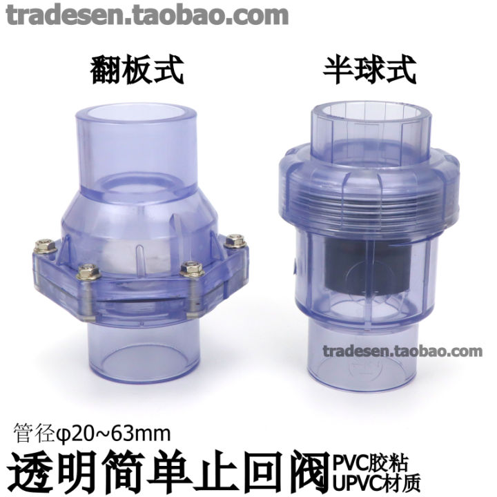 Pvc transparent turning plate check valve hemisphere type check valve