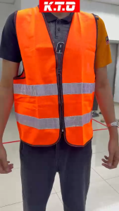 HQ250 Zip Safety Vest Visible Velcro Two Reflective Line Safety Vest / Jaket Keselamatan / 安全衣